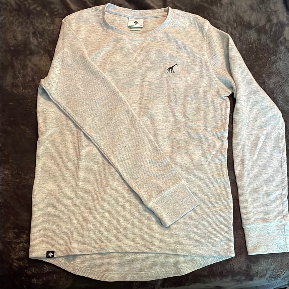 Lrg Gray Long Sleeve Tee with Crew Neck and Ribbed Cuffs